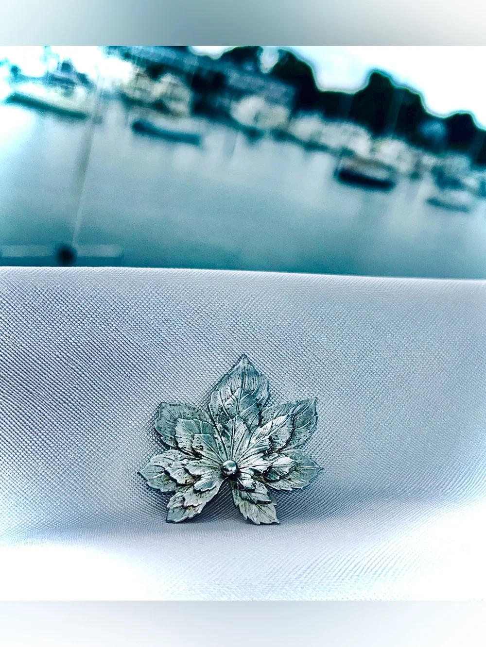 Silver Leaf Floral Brooch - Elegant Women’s Accessory